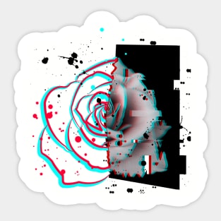 Glitch Rose art Sticker